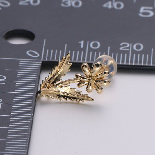 1 Pair Flower Gold Filled Studs L-016