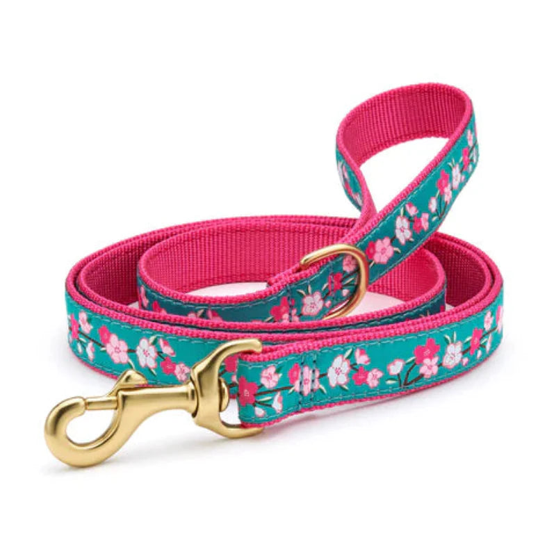 Up Country Cherry Blossoms Dog Collar & Leash Matching Set