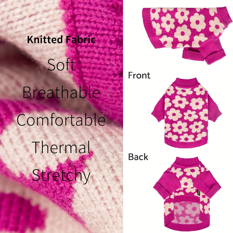 Hot Pink Floral Dog Sweater