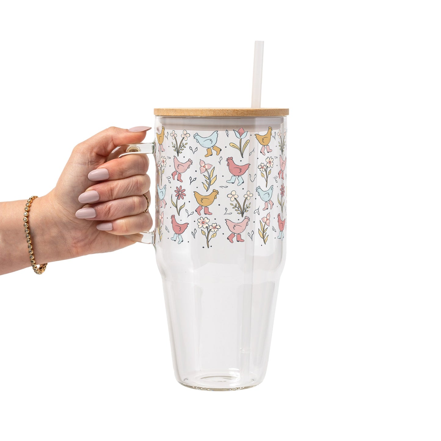 Funky Chickens Glass Cups