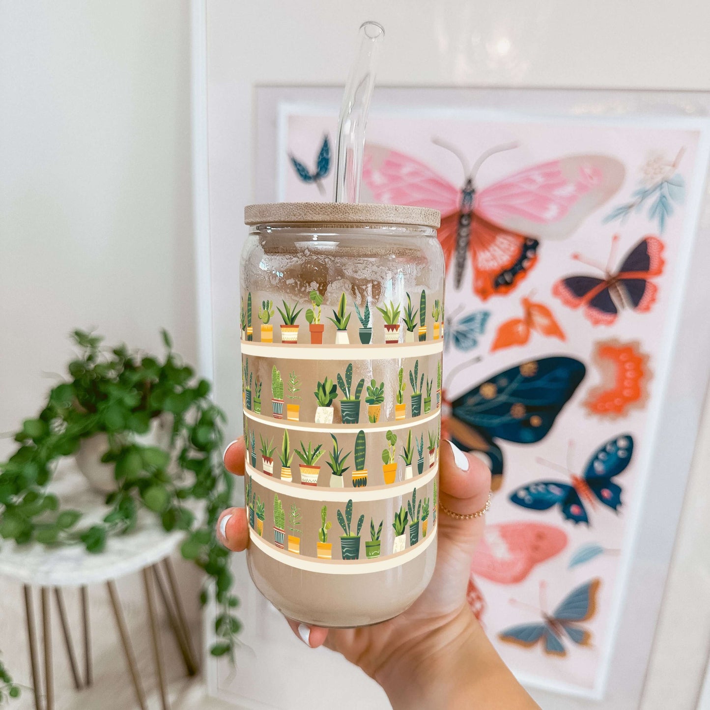 The Succulent Lover Cup with Lid and Straw