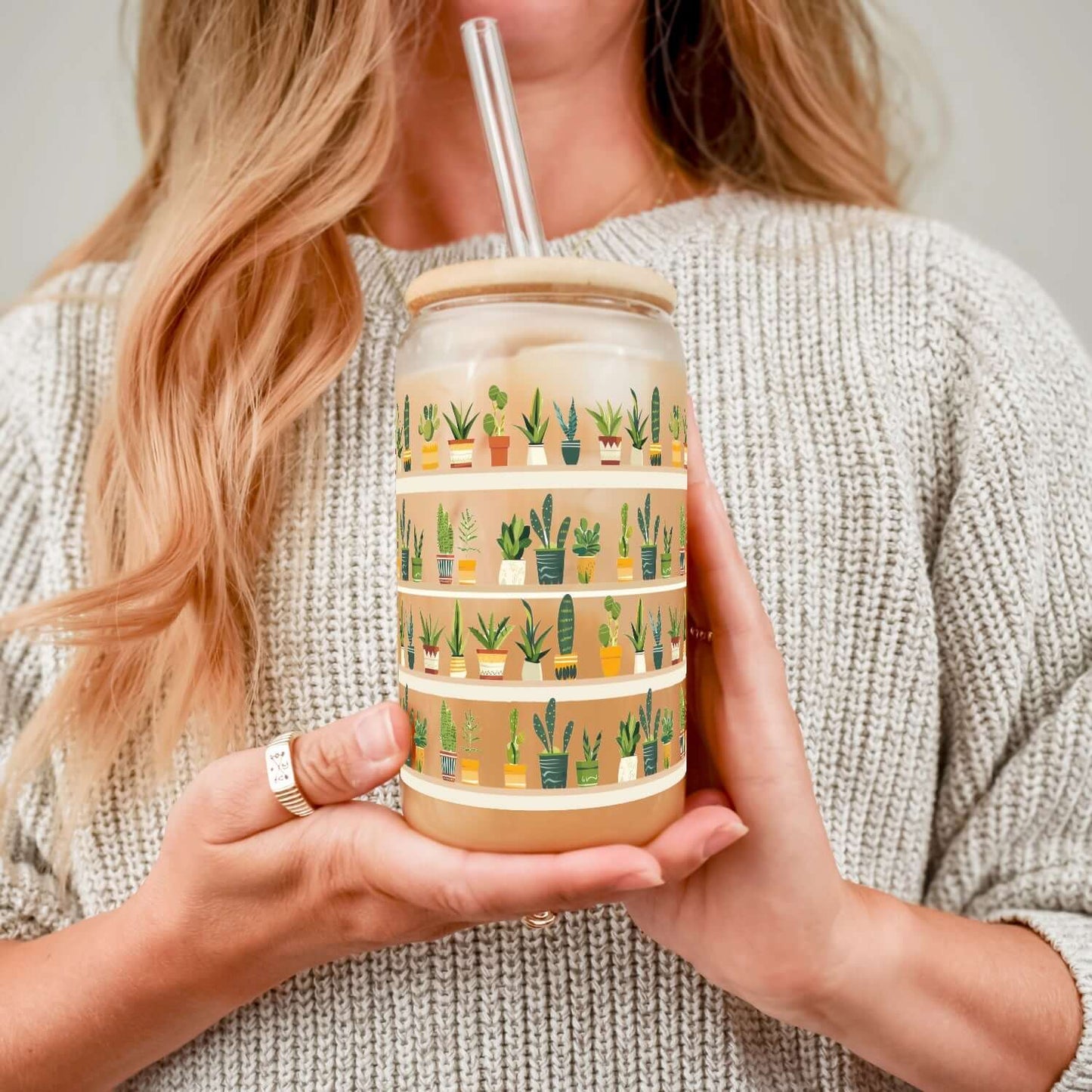 The Succulent Lover Cup with Lid and Straw