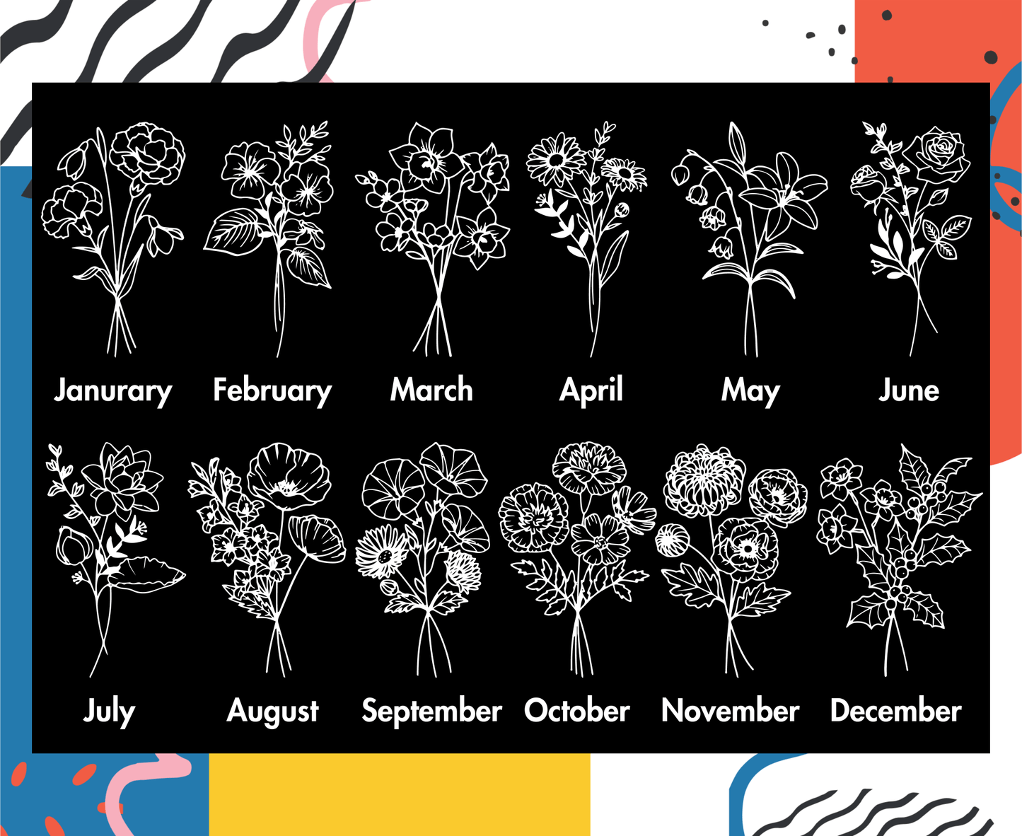 Personalized Birth Flower 17oz Glass Mug With Lid and Straw