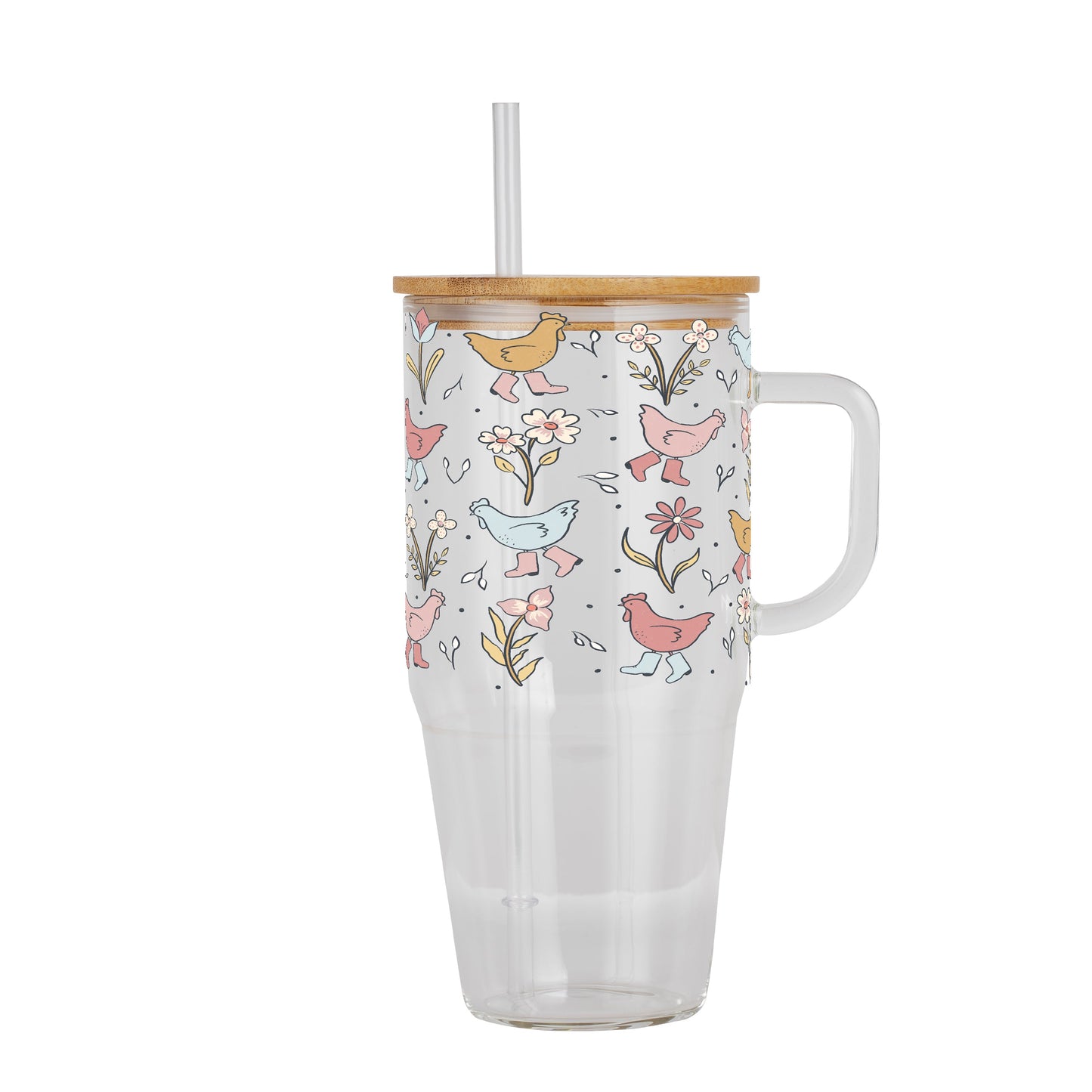 Funky Chickens Glass Cups