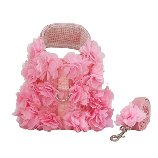 Dainty Flower Dog Harness & Leash Set