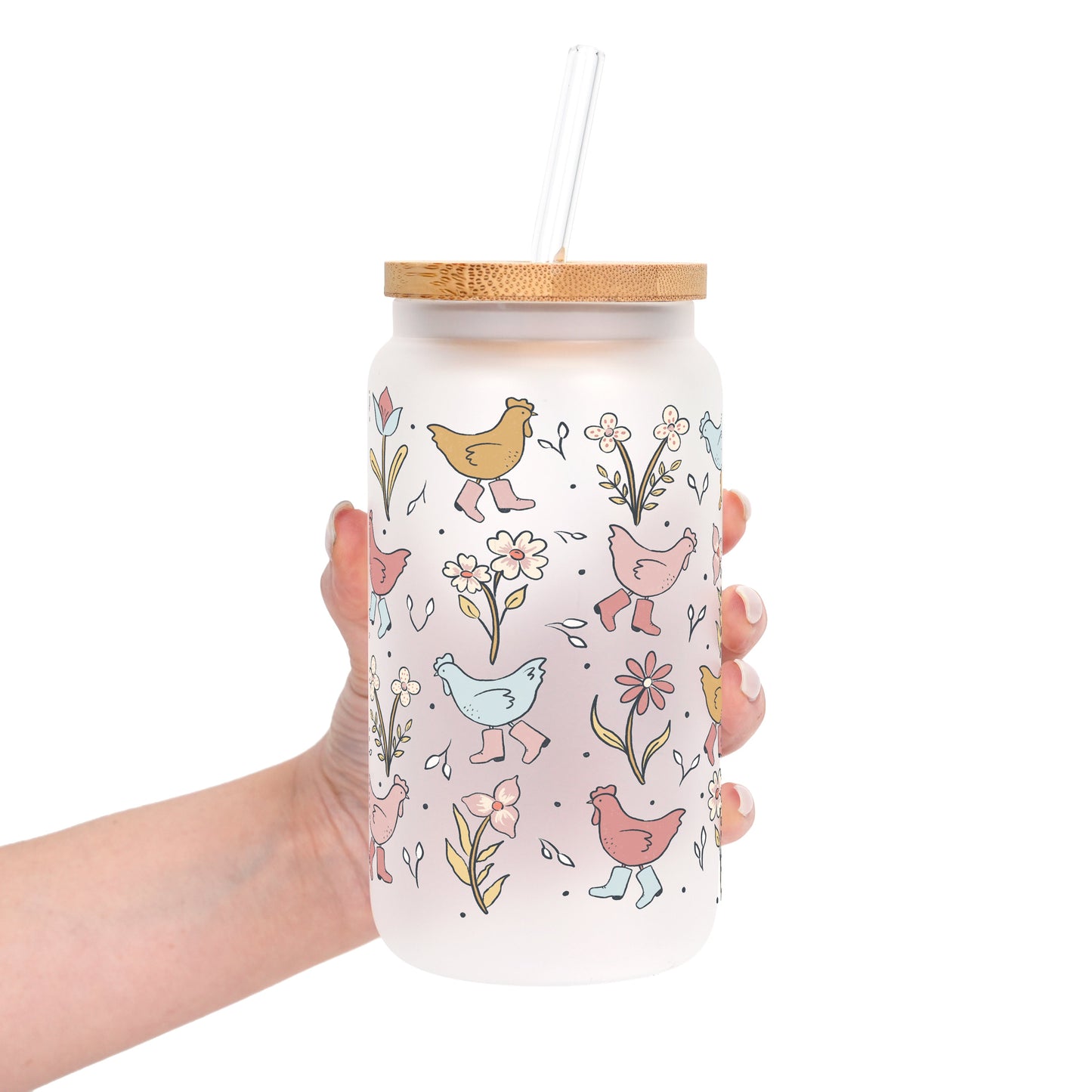 Funky Chickens Glass Cups