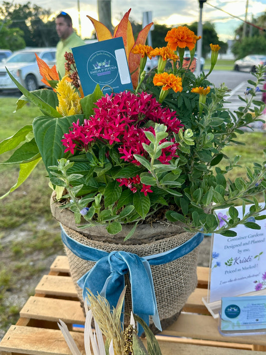 8” drop-in fall fiber planter