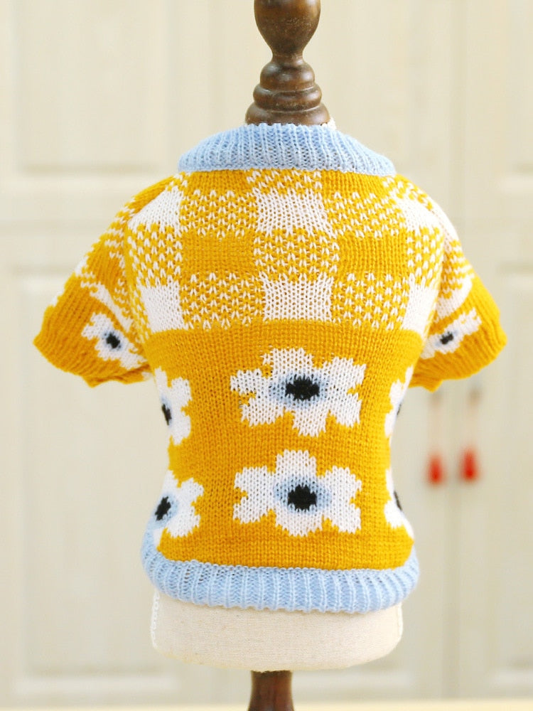 Floral Plaid Dog Sweater
