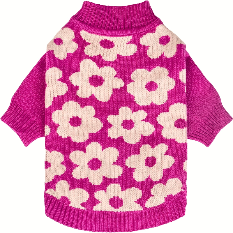 Hot Pink Floral Dog Sweater