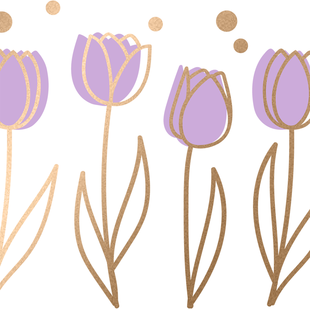 Purple Tulips Glass Cups
