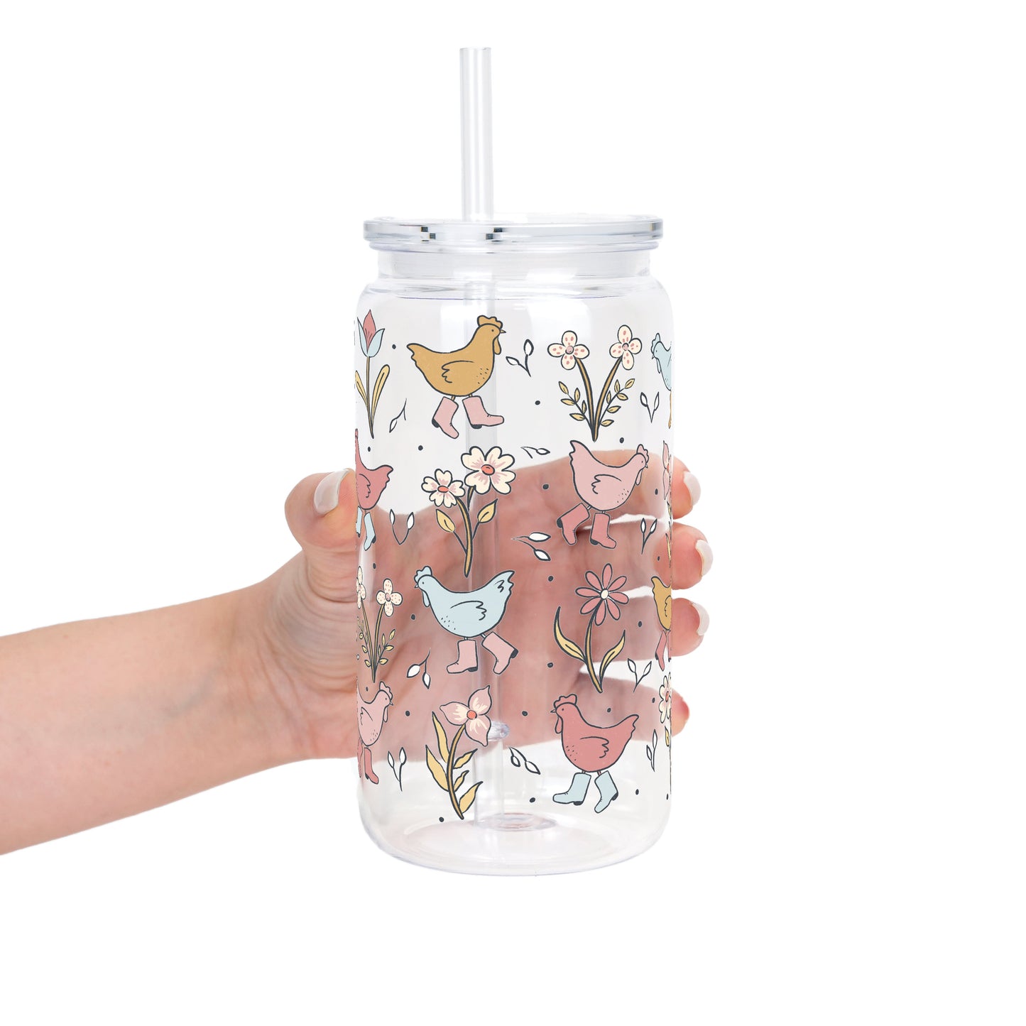 Funky Chickens Glass Cups