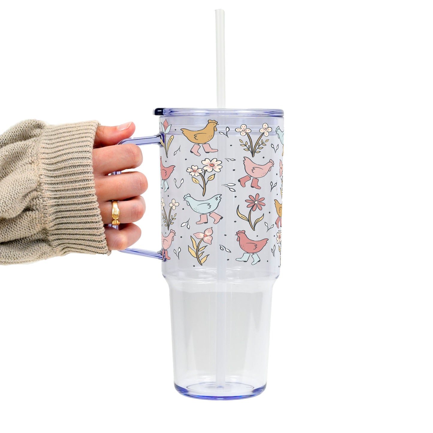 Funky Chickens Glass Cups