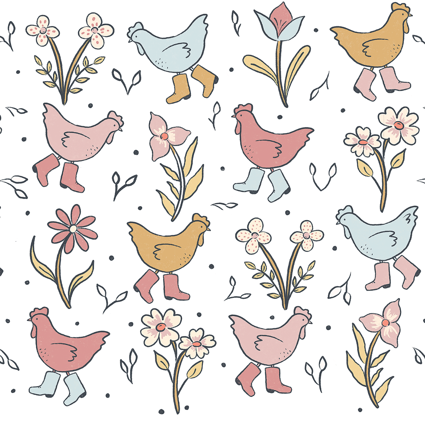 Funky Chickens Glass Cups