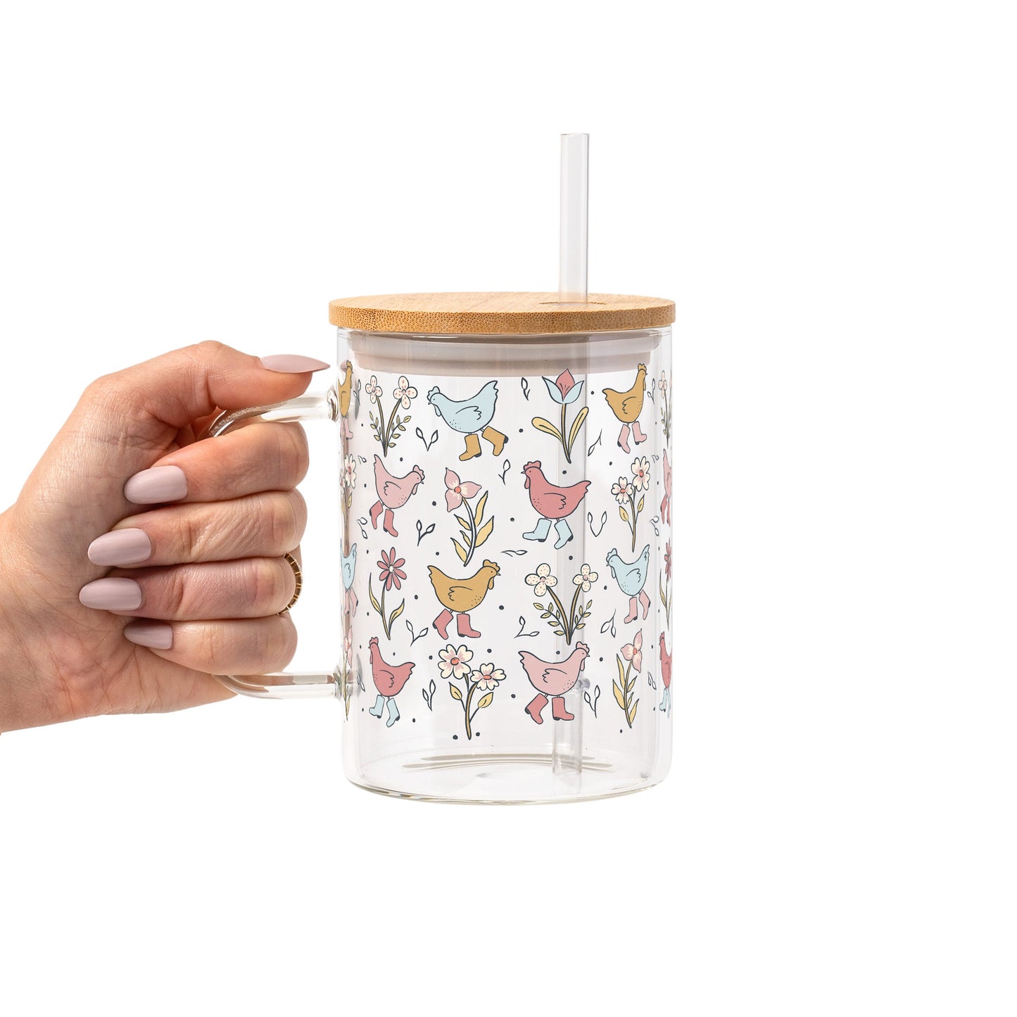 Funky Chickens Glass Cups