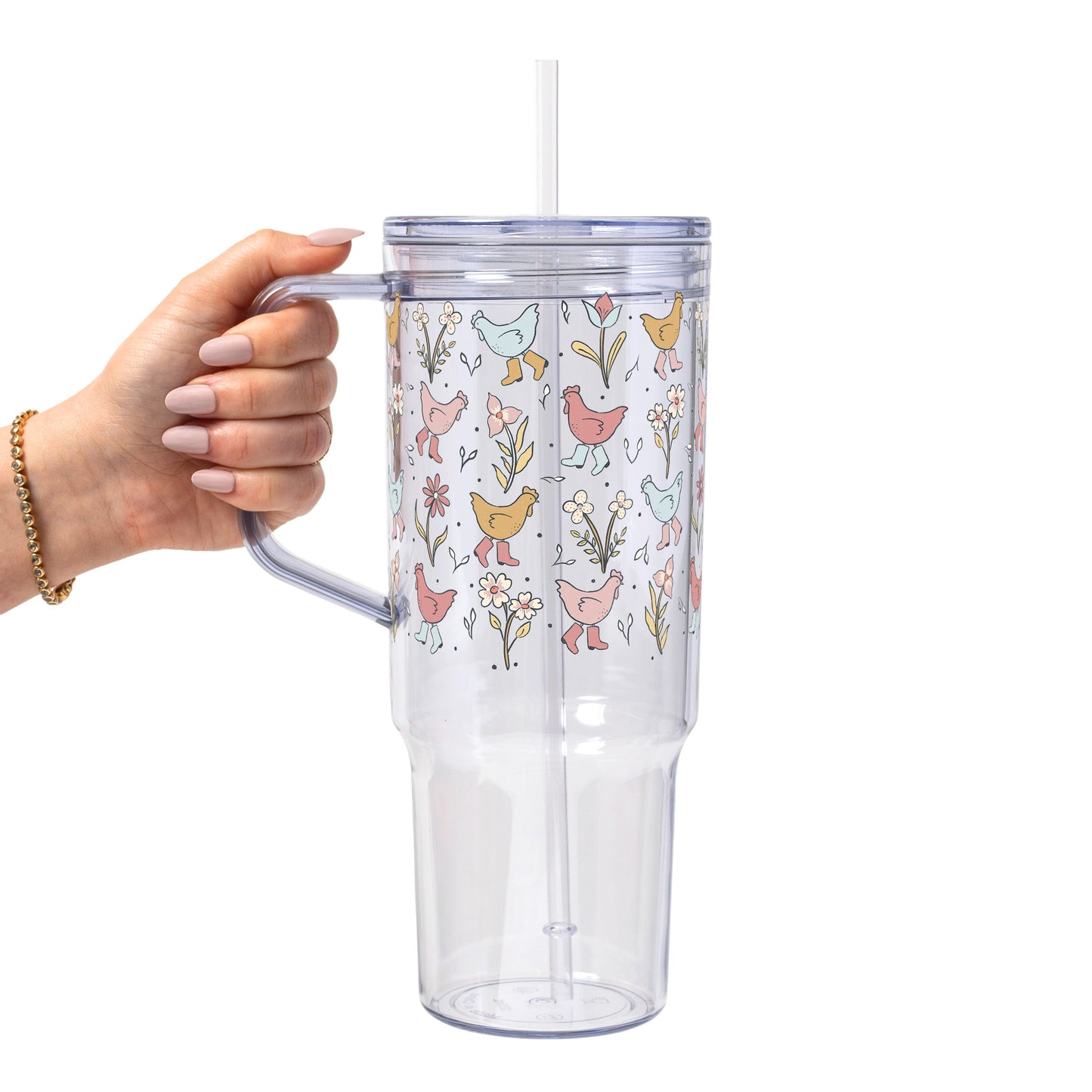 Funky Chickens Glass Cups