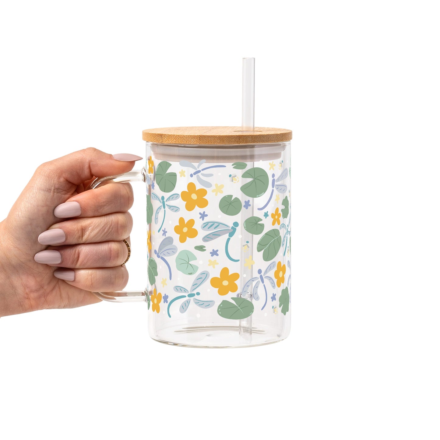 Spring Dragonflies Glass Cups