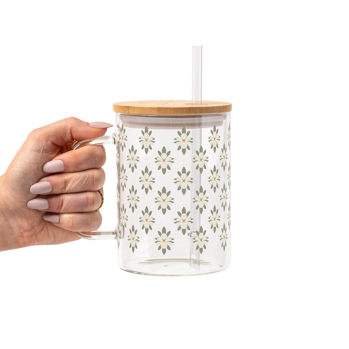 Soft Magnolias Glass Cups