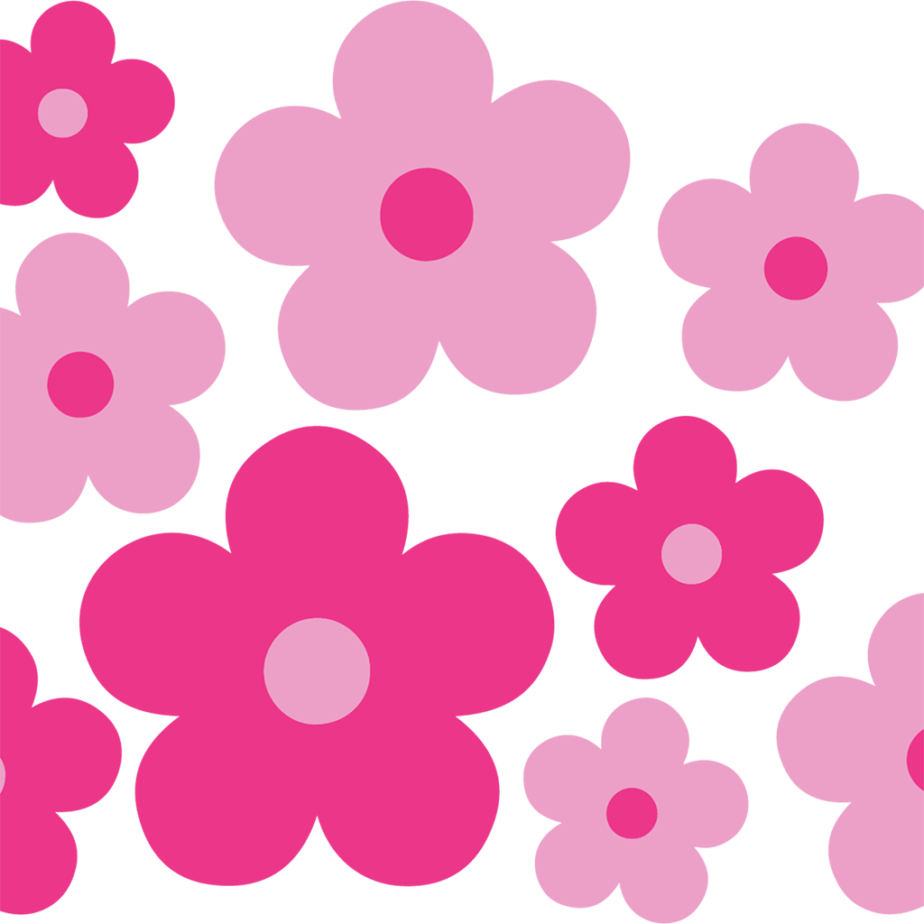 Retro Pink Daisy Floral Glass Cups