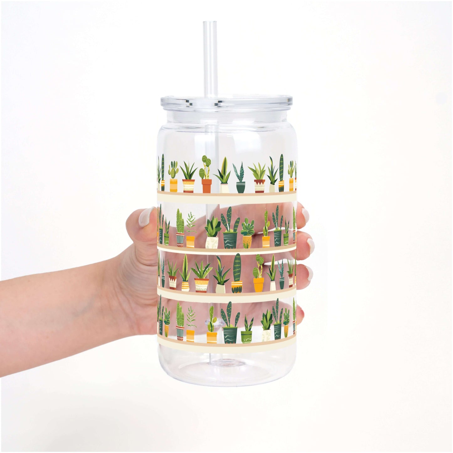 The Succulent Lover Cup with Lid and Straw
