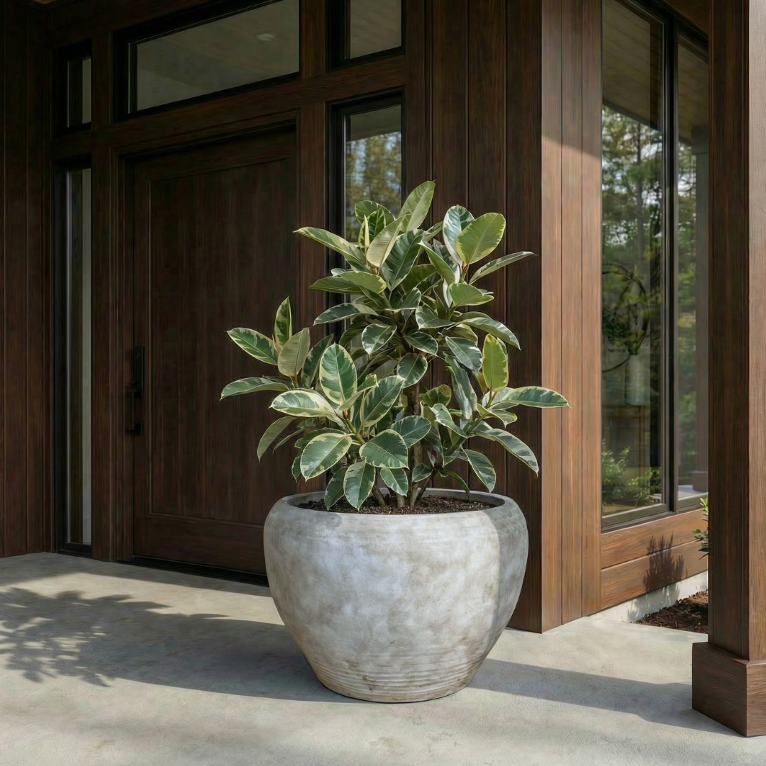 Titan XXL, Fiber Clay Pot, Hand-painted in Aged White or Aged Black, 28.3"D x 17"H