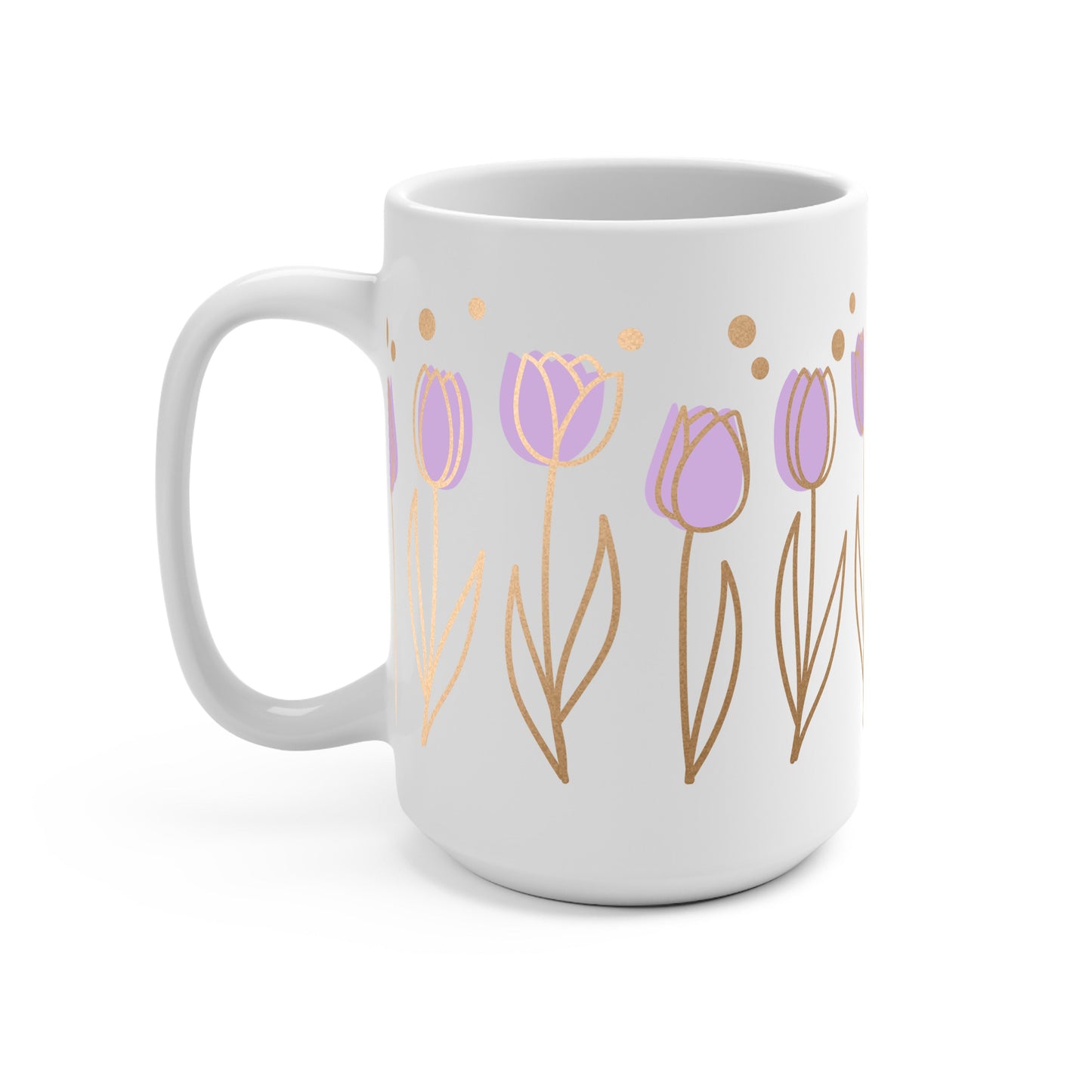 Purple Tulips Glass Cups