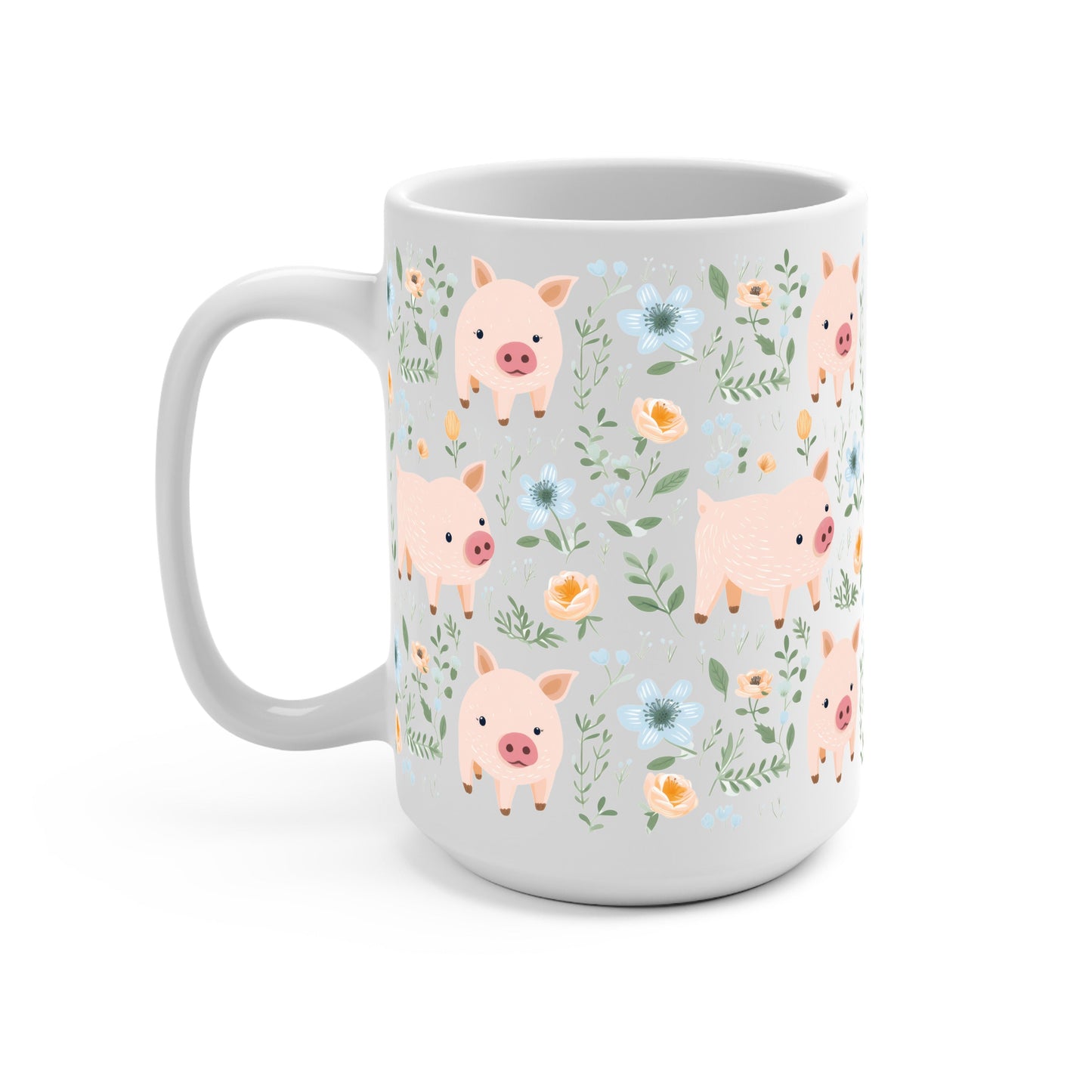 Piggies and Posies Glass Cups