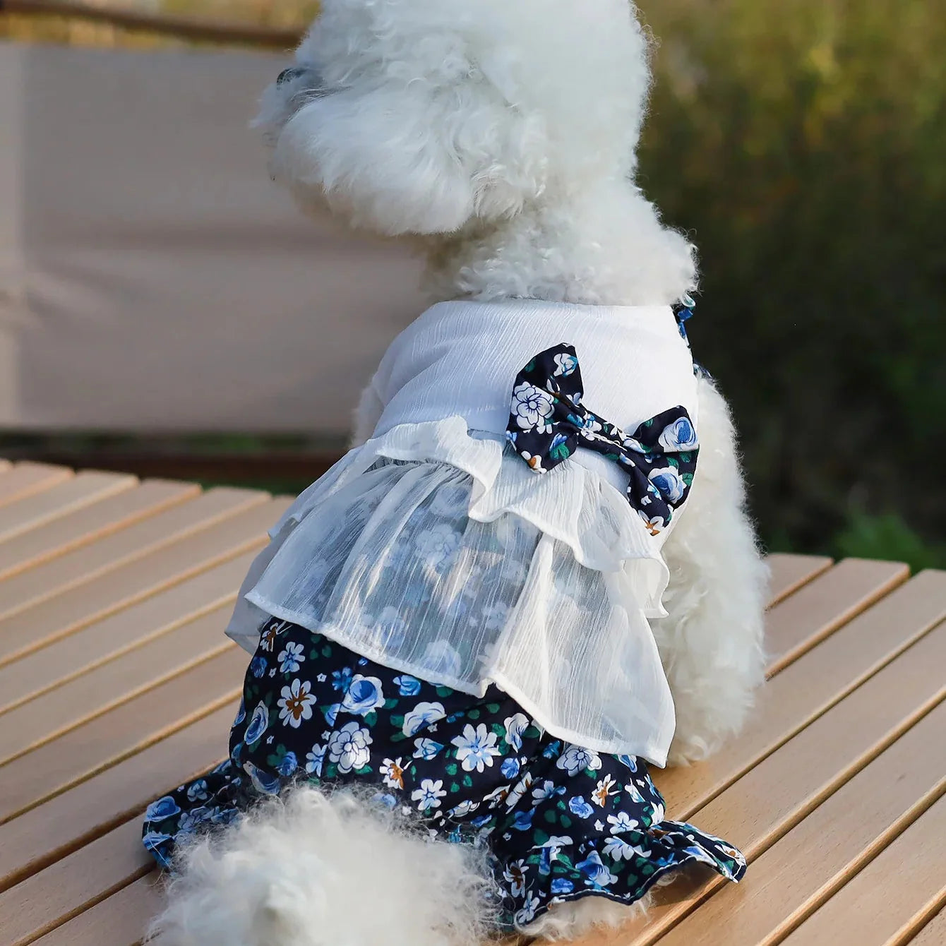 Floral Ruffle Dog Romper – Pink or White