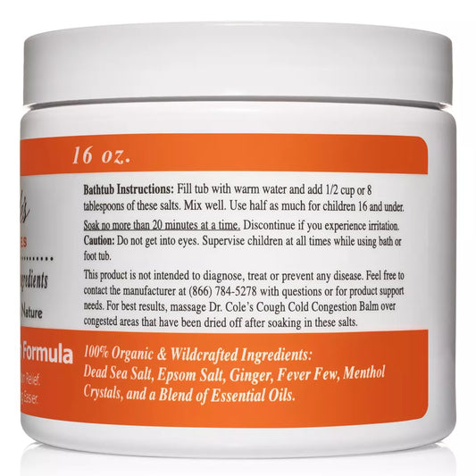 28 - Dr. Cole's Organic Cough Cold Congestion Bath Salts