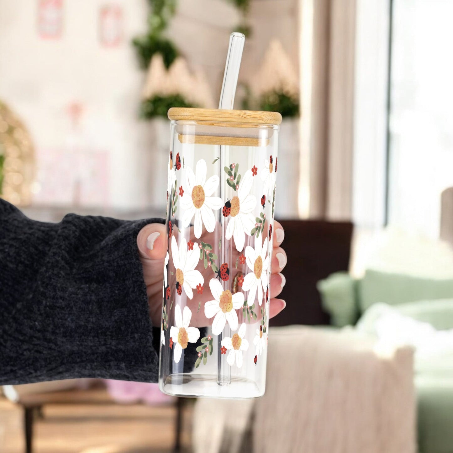 Daisy & Ladybug Cup with Lid and Straw